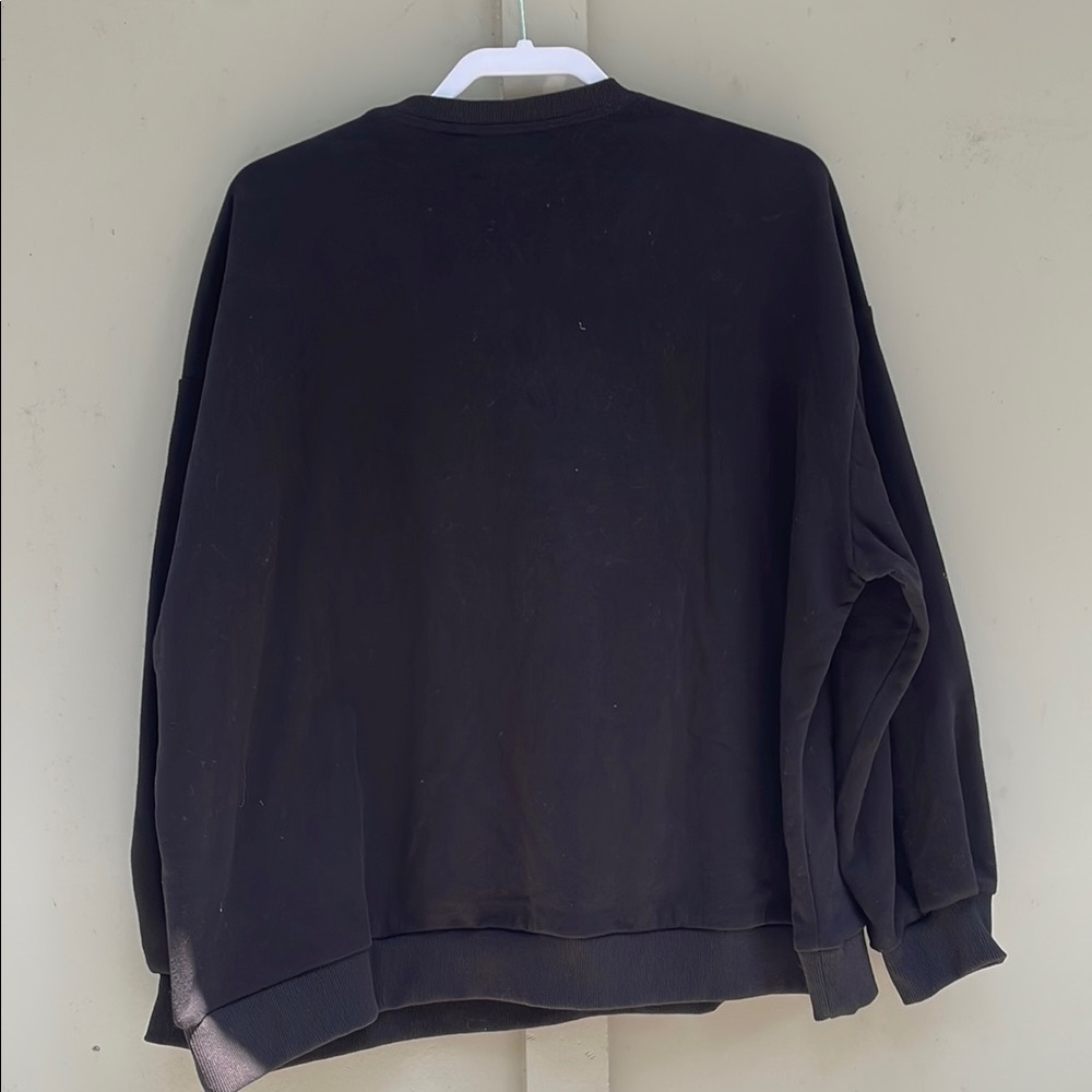 Queen of Sparkles Black Sweatshirt with Sequin Helmet Design - Picture 6 of 6